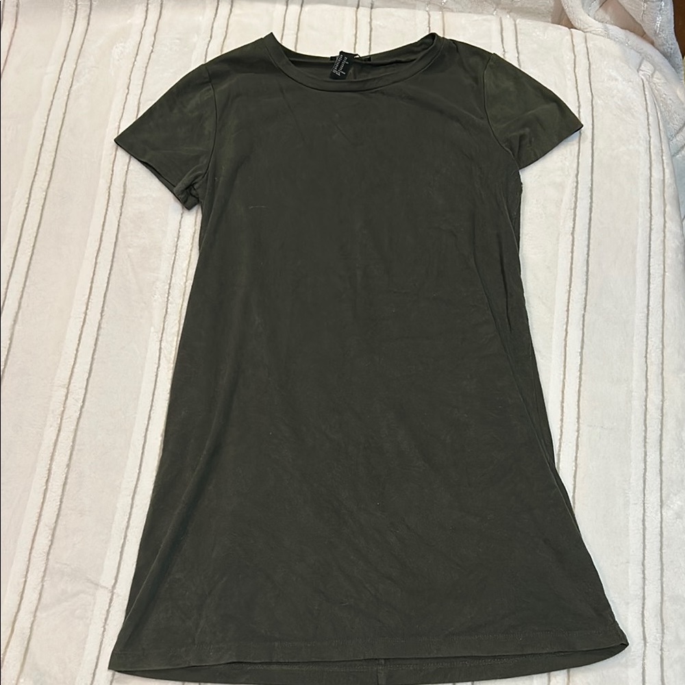 Forever 21 Dark Green T-Shirt Dress